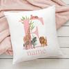 Personalized Pillow Case Initial with Name  Safari Animal  Pillow Cover Kids Bedroom Wild Party Decor Kids Birthday Shower Gift