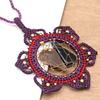 Necklace Macrame Agate Handmade Pendant Necklace Natural Thread Choker Jewelry