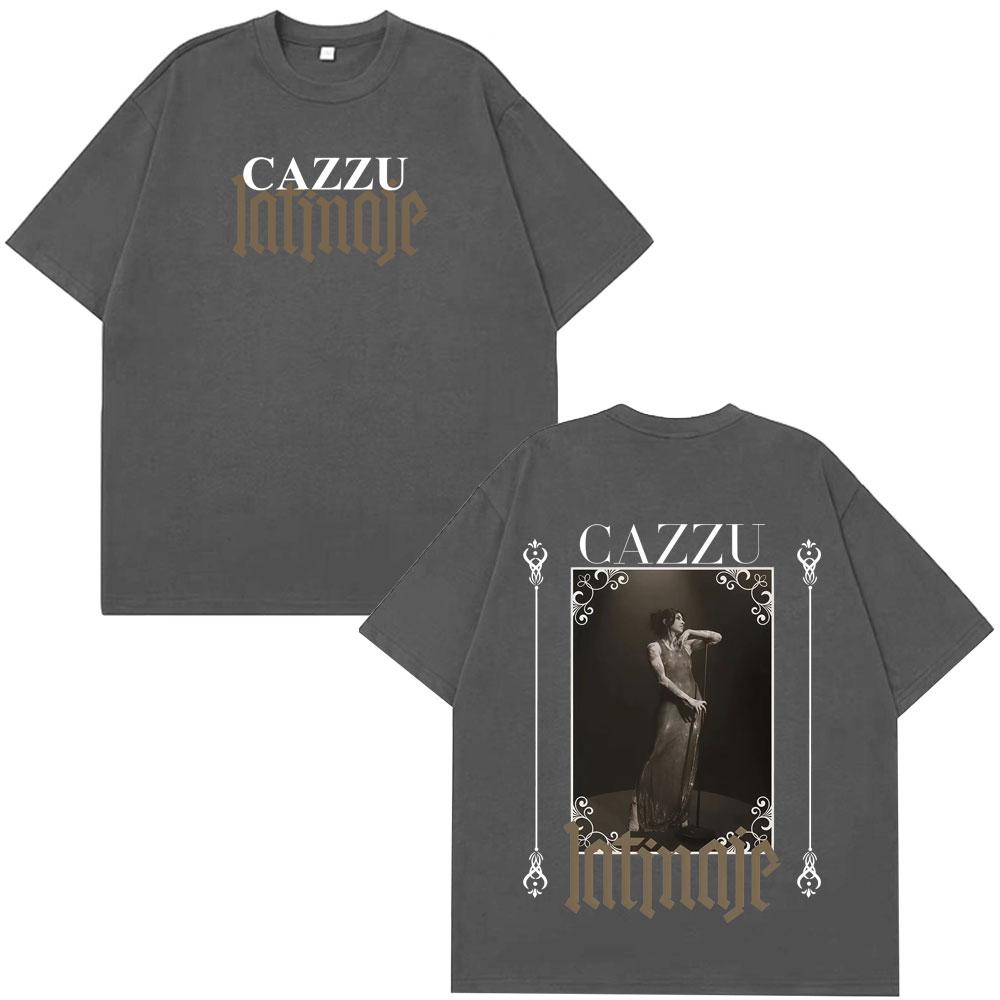 Singer Cazzu Latinaje Music Album Retro Print T Shirt Unisex Women Fashion Tshirt Shortsleeved Cotton Harajuku Casual Tshirts