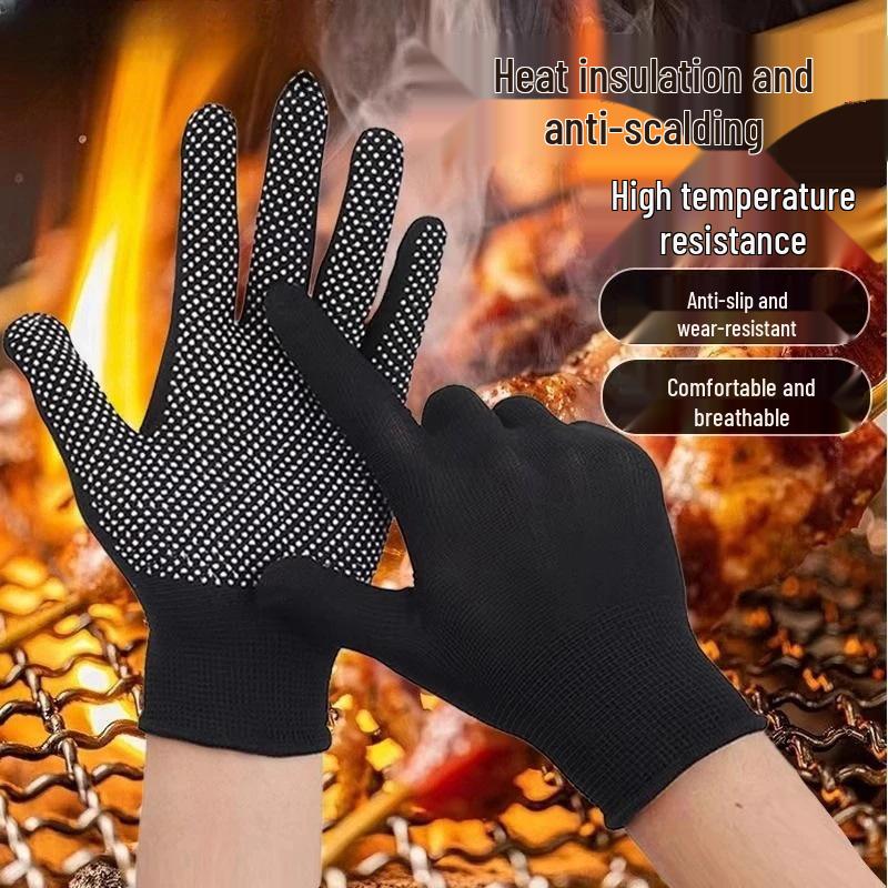 

Newcomer 0.51 BBQ Heat-Resistant Anti-Scald Gloves (6 Pairs) - Oil Splash Protection, High Temp Insulation for Chefs and Cooking.
