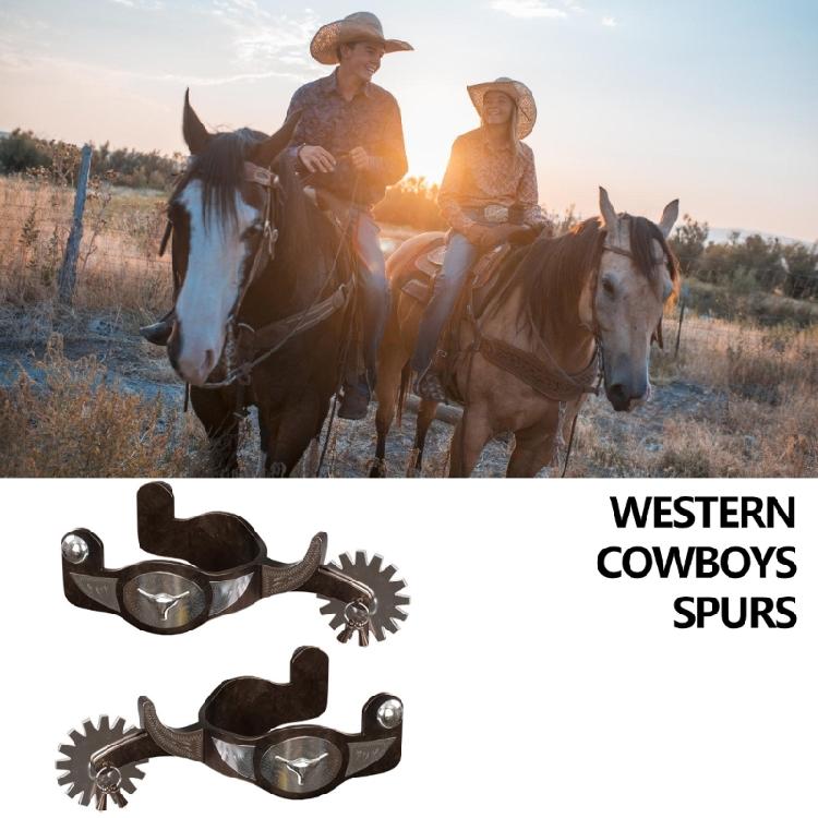 Elegant Boot Spurs Adorned with Artistic Hand Carved Stainless Steel for Comfortable and Stylish Riding