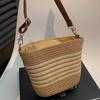 French-Style Woven Beach Tote - Versatile Single Shoulder Bag