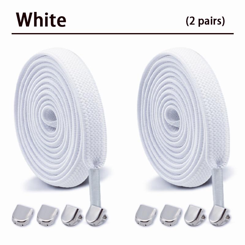 2Pair Elastic Laces Sneakers Tennis Shoelaces without ties Kids Adult No Tie Shoe laces 8mm Flat Shoelace Shoes Accessories