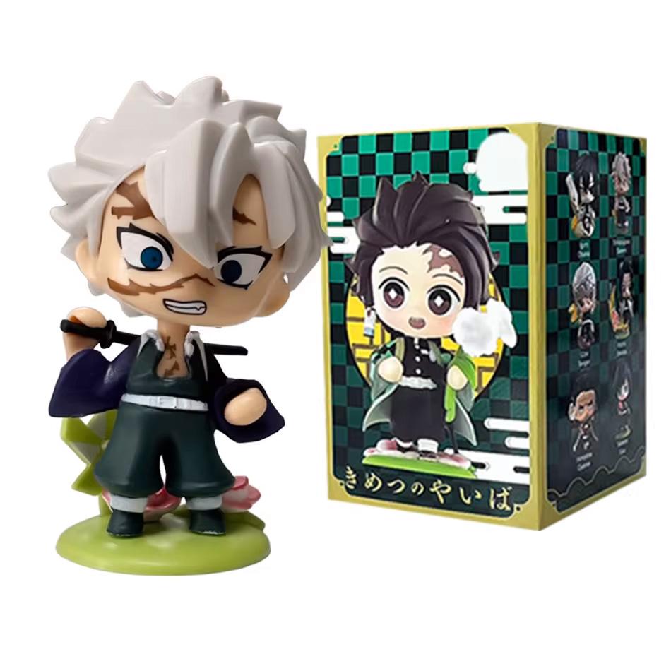 ! Anime Demon Slayer Blind Box Figure Tanjiro Kamado Nezuko cartoon PVC Model Desktop Ornament Child Christmas  New Year Gift
