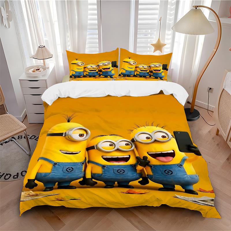 Minions Selfie Fun Moment Print 3Pcs Bedding Setduvet Cover With 2 Bedropillowcase Home Birthday Gift