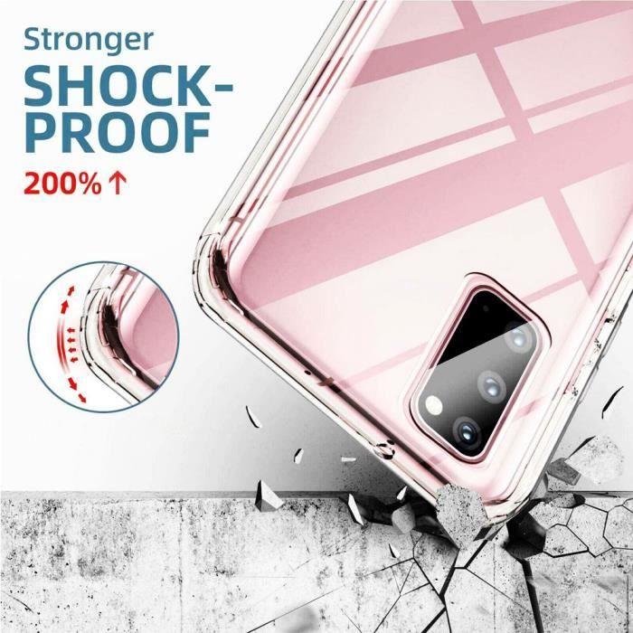 Coque Silicone - Samsung - Galaxy S20 FE - Protection intégrale - Film Verre Trempé - Transparent