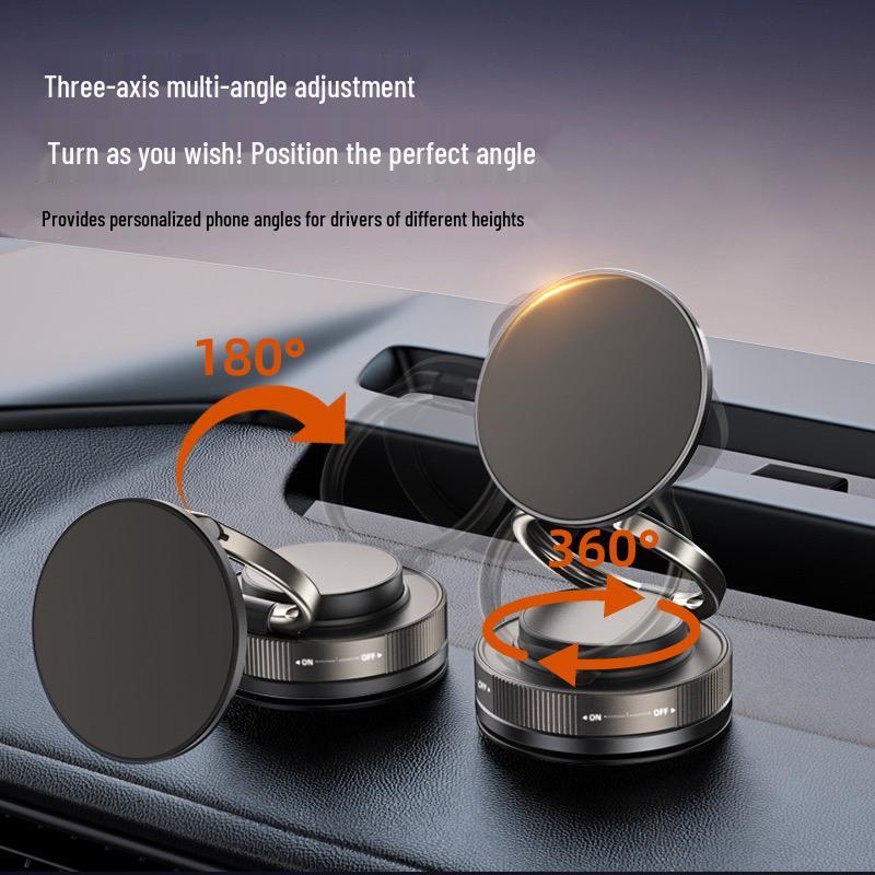 Multi-functional T28-2 Anti-shake Magnetic Car Phone Holder with Vacuum Suction Cup for Dashboard