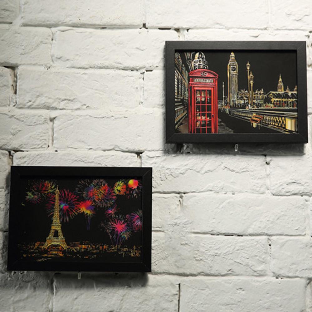 4pcs 20x14cm Painting Paper With Drawing Stick Kids Toy