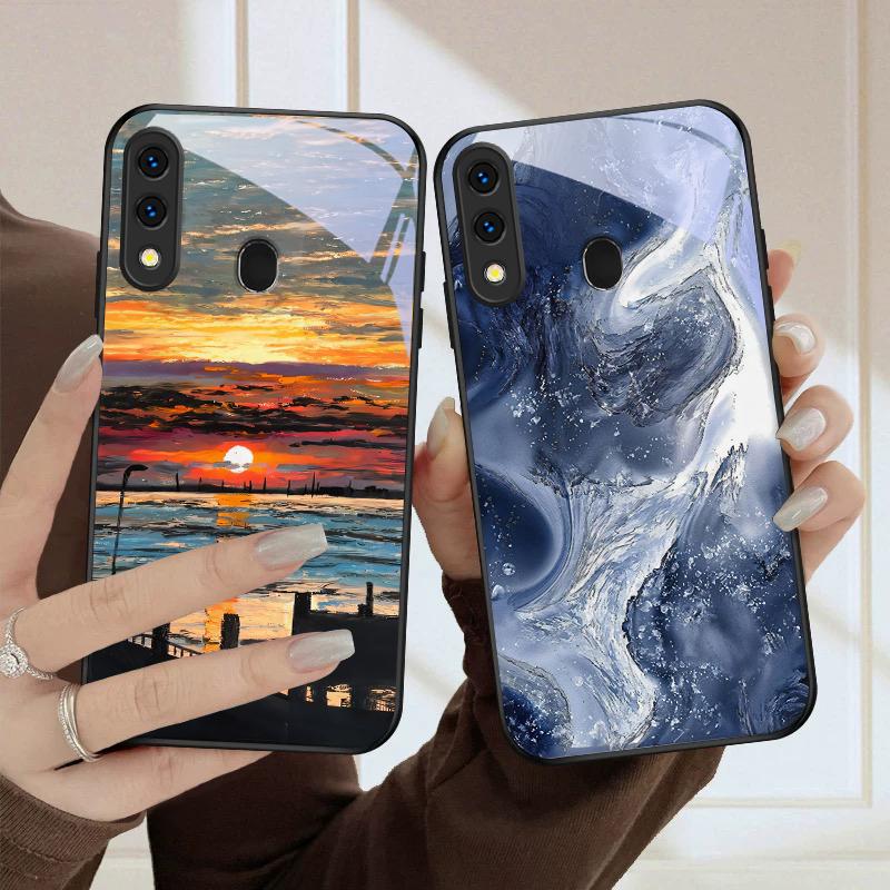 Sea Storm Small Sailboat For Samsung Galaxy A20 A20s 21s A22 A23 A24 A25 A26 A42 A90 A50 A55 52s A56 A70 A71 72 Glass Phone Case