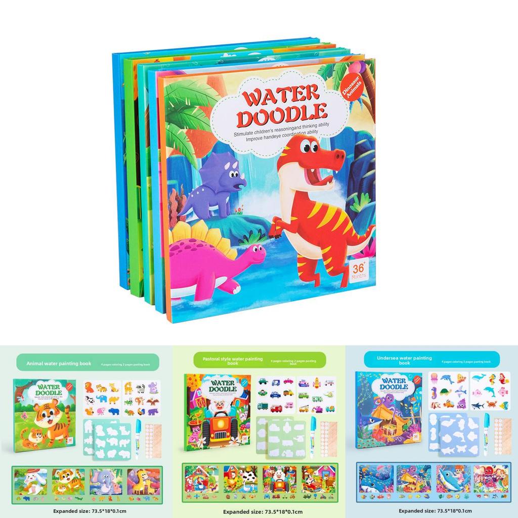 Water Painting Book For Kids With Animal Recognition And Puzzle Activities For Early Learning