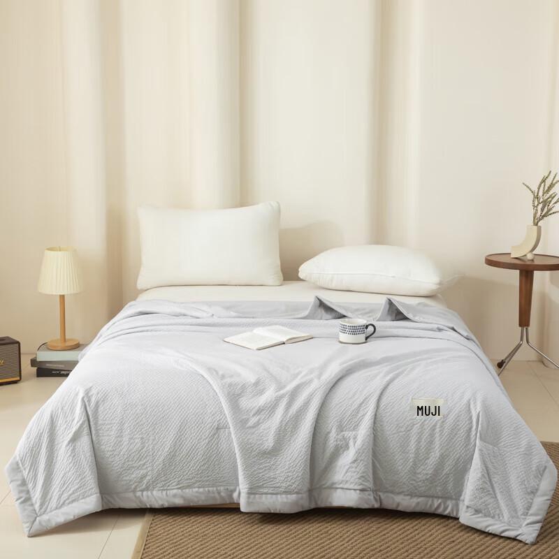 

Muji Washed Grid Soft Soybean Fiber Quilt