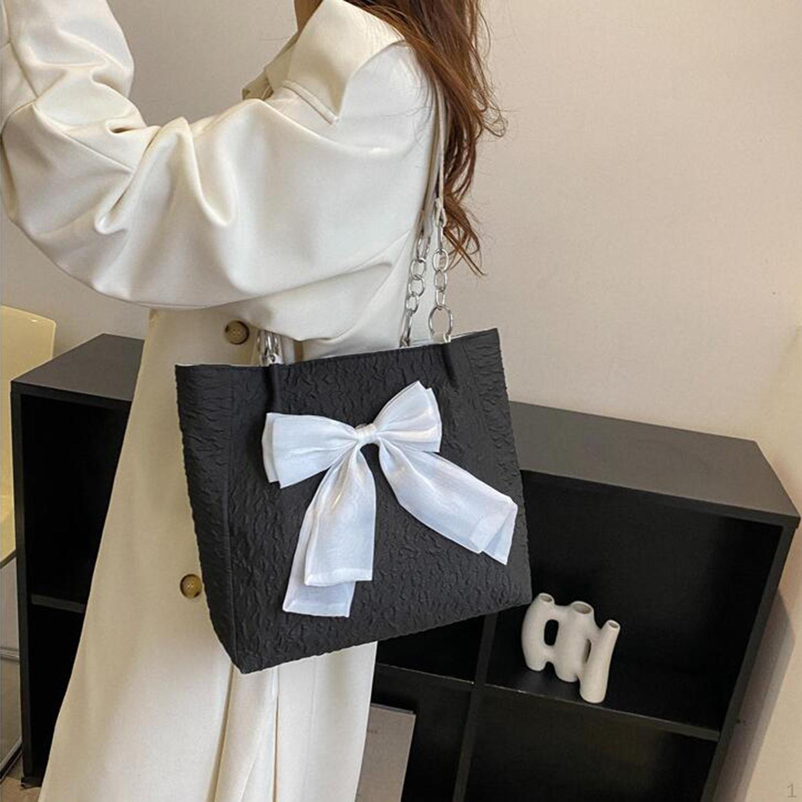 

Женская сумка-тоут из искусственной кожи, сумки-хобо, сумка с бантом и декором на плечо для работы, путешествий