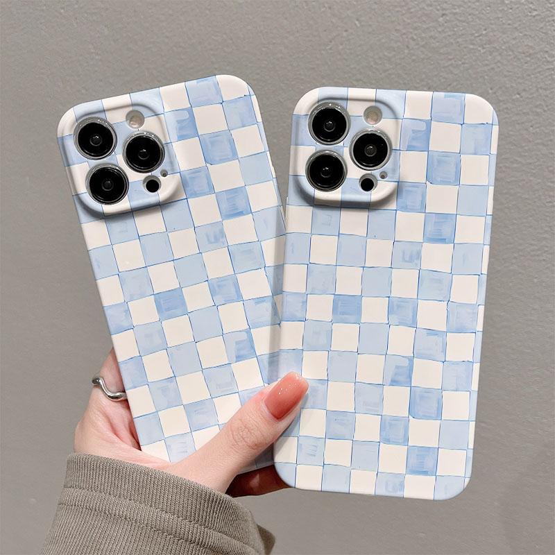 Gittermuster Handyhülle für Xiaomi Mi 15T 14T 13 12 12s 9 10 11 Poco C40 M5 X3 F4 NFC Pro 4G 5G Glänzende Folie Harte PC-Abdeckung