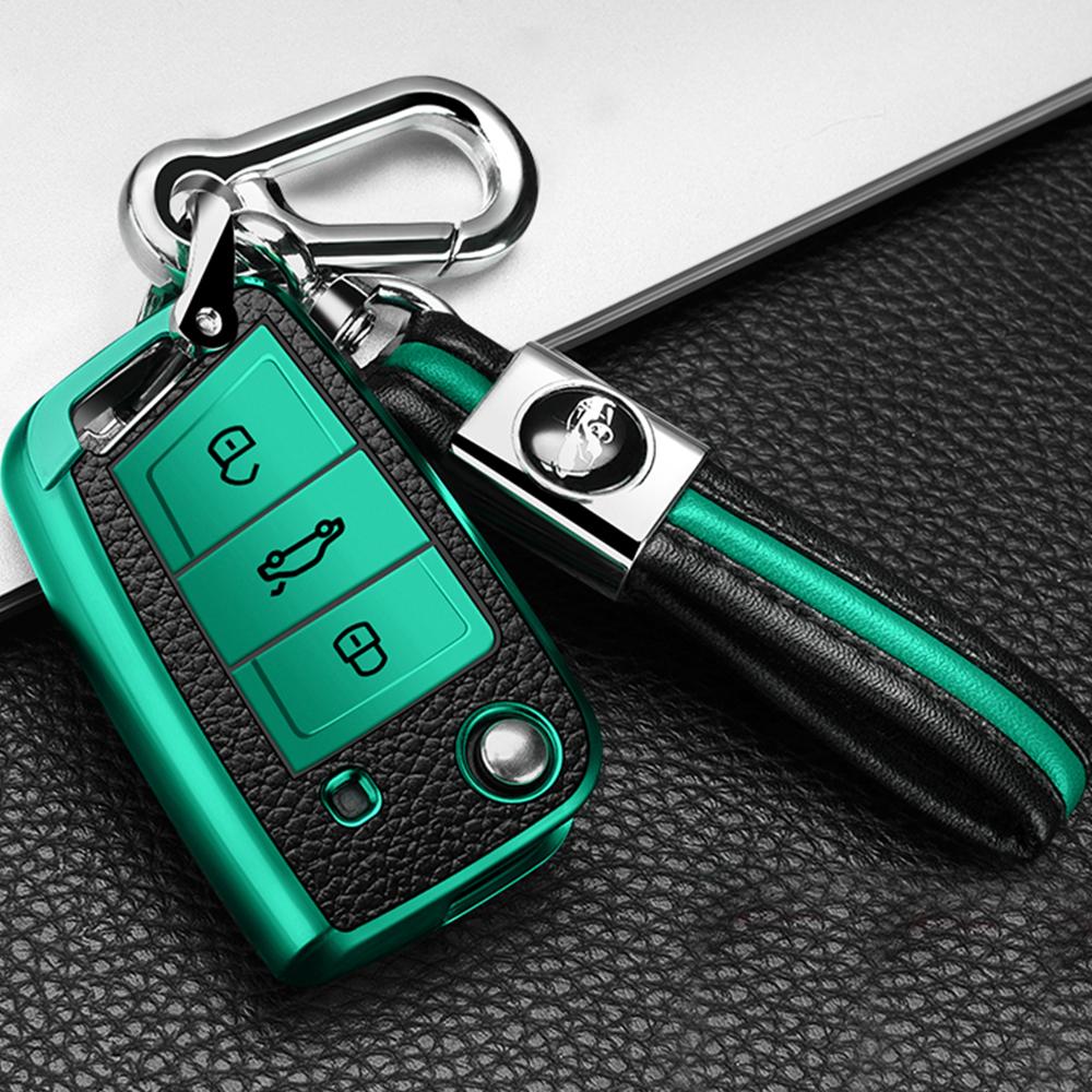 TPU Leather Car Flip Key Remote Case Shell Cover for VW for Volkswagen MK7/GTI 7/Golf 7/Golf R for Skoda Octavia A7 SEAT zr5