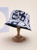Women's Wide Brim Foldable Bucket Hat Spring Summer Sunshade Casual Outdoor Flat Top with Letters Pattern