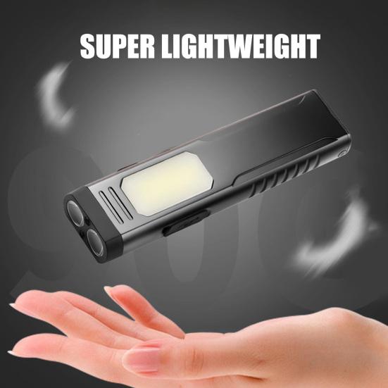Multi-functional Flashlight with Back Clip USB Rechargeable IPX4 Waterproof Work Lamp Magnetic Portable Outdoor Camping Hiking Emergency Lamp