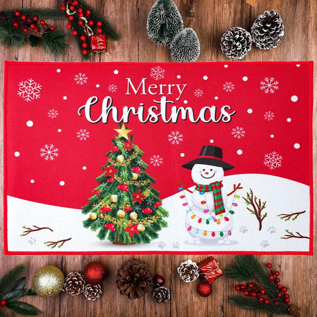 New Christmas-Themed Doormat Indoor/Outdoor Entryway Mat Bathroom & Foyer Rug Durable, Easy-To-Clean Holiday Home Decor