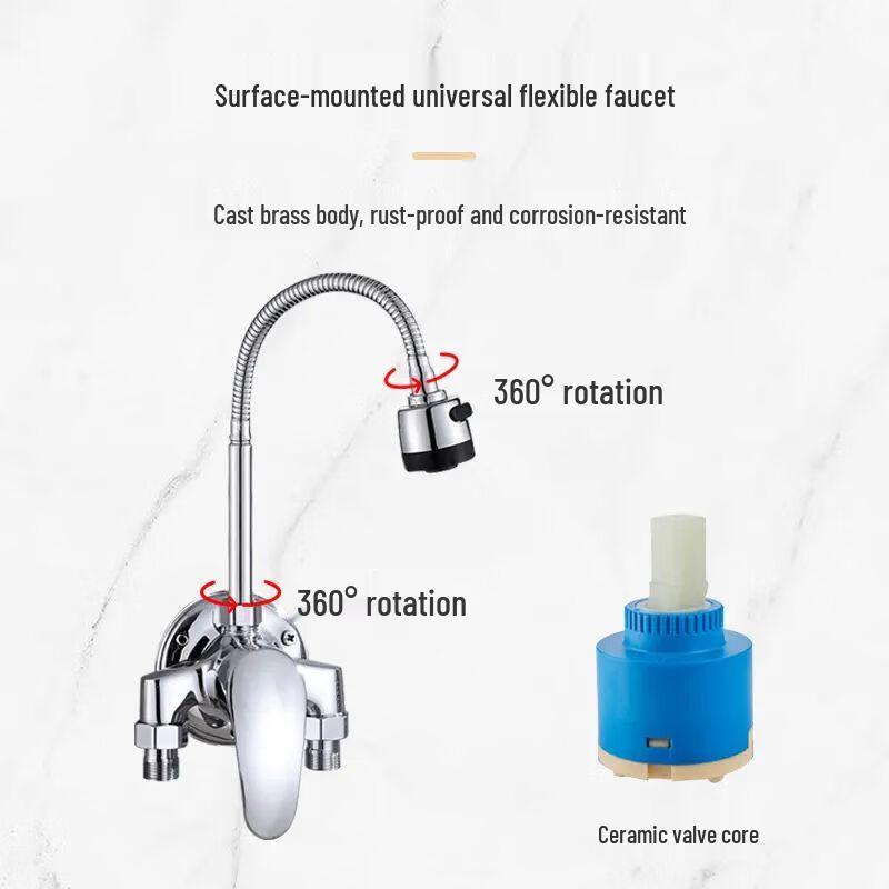 Brass Exposed Cold & Hot Water Mixer Faucet