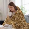 Sonnig natürlich Heu, Stroh Überwurfdecke Niedliches Karomuster Nickerchen Weichste Manga Decken