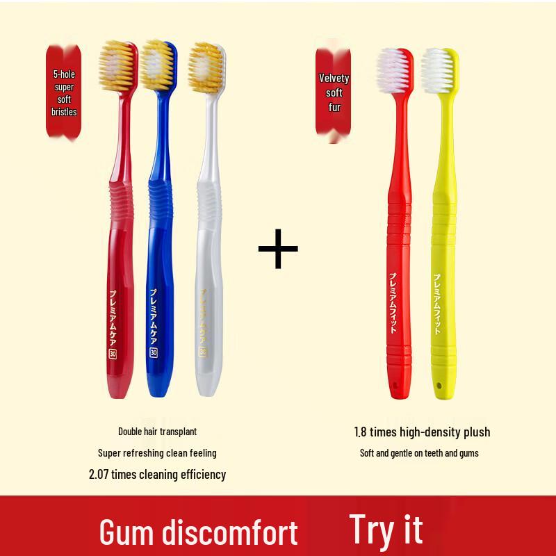 Habit Pro Velvet Feel Wide Head Soft Manual Toothbrush (5-Pack)