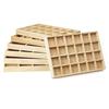 Wooden Jewelry Display Tray Multi-grid Stackable Card Box Earring Holder