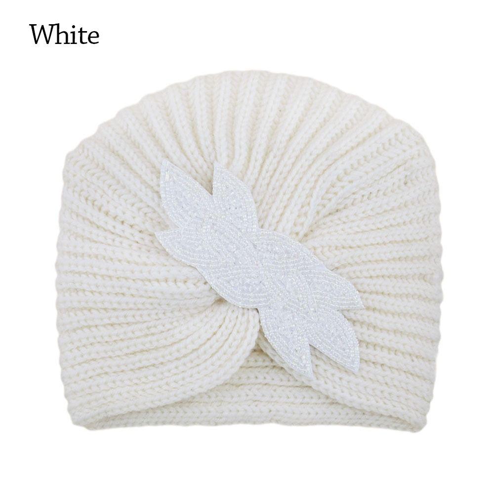 

Thick Bohemia Turban Soft Knitted Hats Fashion Turban Cap for Women білий