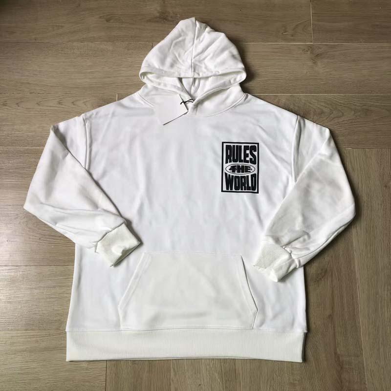 Mens Oversized Hooded Sweatshirt With Distressed Letter Print Cotton Blend Loose Fit Casual Streetwear