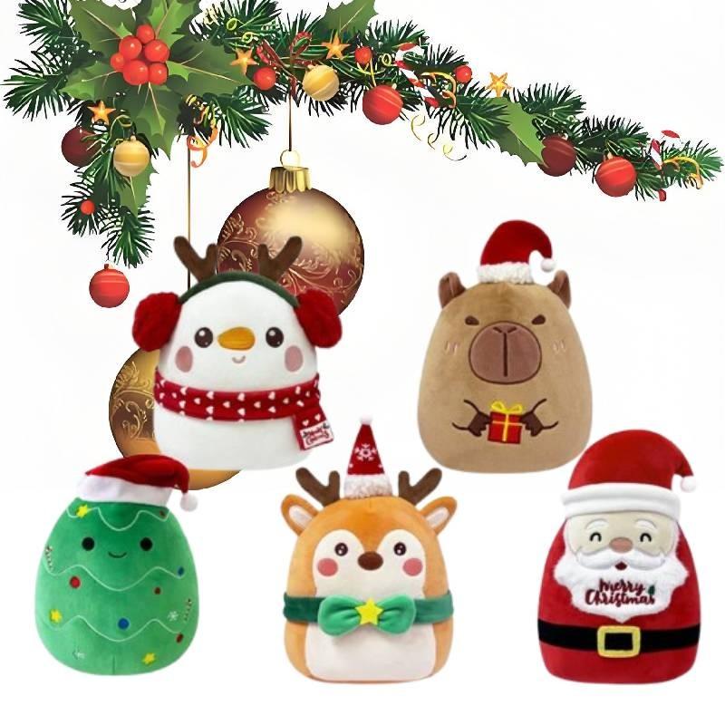 Plush Christmas Santa Claus Snowman Pillow Soft Decorative Cushion For Home Holiday