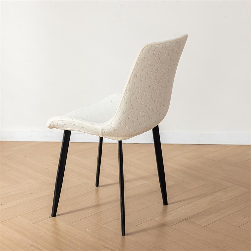 1/4/6pcs Nordic Solid Color Curved Chair Cover Stretch Jacquard Dining Chair Slipcover Dust-proof Seat Cover for Wedding Banquet