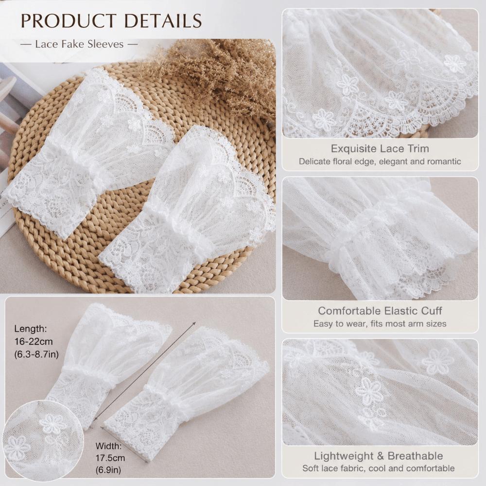 Ruched Detachable Cuffs Ruffles Pleated Fake Flared Sleeves Lace Fake Sleeves Cuff Wedding Decor