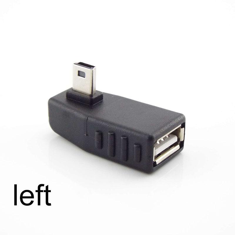 Mini USB 5kolíkový samec na USB typ A samice 90stupňový úhlový převodník Konektor dat synchronizace OTG adaptér pro auto PC Tablet Telefon U-Disk