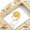 Bird's Nest Citrine Ring & Earring Set with Luxury Round Pendant Necklace - Light Luxury Colored Gemstones Collection