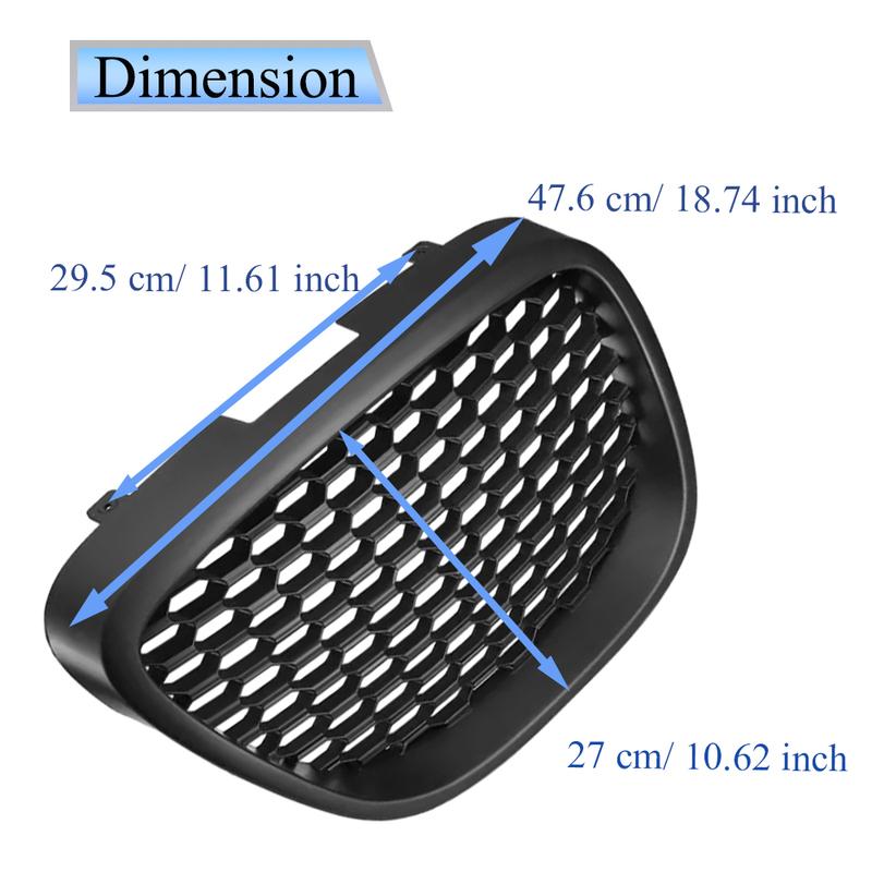 Front Bumper Honeycomb Racing Grille Mesh Badgeless Grille for Seat Leon MK2 1P1 Altea XL Toledo Mk3 2006 2007 2008 2009