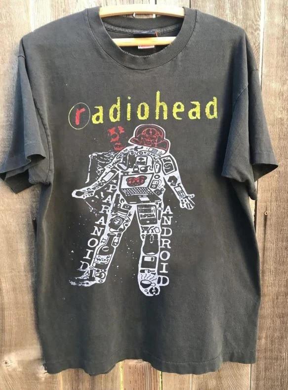 Radiohead Band Shirt Rare Design Charcoal Unisex T shirt Men Women Unisex T-Shirt L