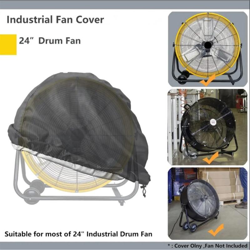 Premium Industrial Fan Cover 600D Fabric Silver Coating Waterproof Dustproof Sun Protections For Outdoor Fans