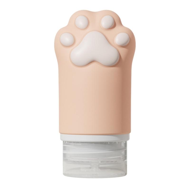 Soft Durability Silicone Cats Paw Shaped Portable Lotion Bottle Leakproof Cosmetic Dispenser Container For Travel Gym Use