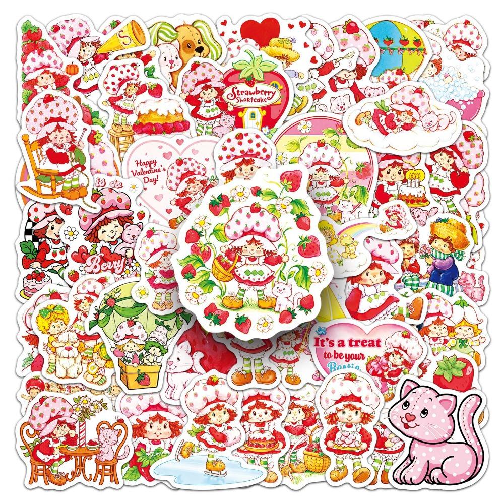 50Pcs Strawberryshortcake Graffiti Stickers Suitcase Water Cup Stationery Mobile Phone Laptop Refrigerator Decoration Diy Decals