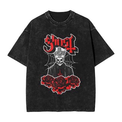 Koszulka Zespołu Scarious ghost w Stylu Retro Harajuku T-Shirty z Krótkim Rękawem Top Lato Bawełna Okrągły Dekolt Oversize Ubrania