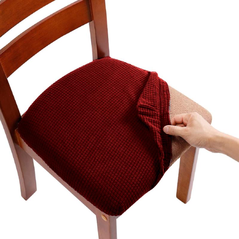 Stretch Jacquard Dining Room Chair Seat Covers Removable Washable Elastic Upholstered Dining Chair Cushion Slipcover