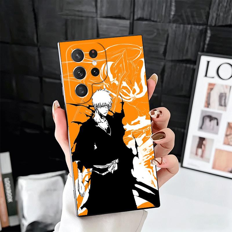 Bleach Kurosaki Ichigo Soft Phone Case for Samsung Galaxy S26 S25 Edge S24 Ultra S23 Plus S22 S21 FE S20 Black Cover Back Shell