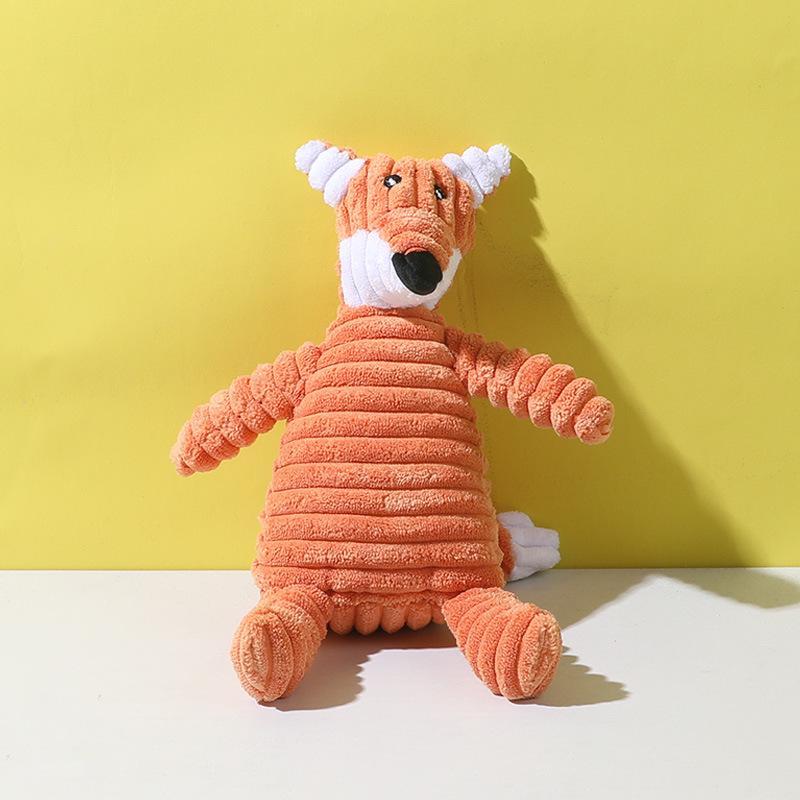 Plush Squeaky Dog Toy - Interactive Cartoon Animal for Teething and Stress Relief, Durable Design