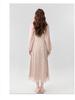 Spring/Summer French Pink Floral Chiffon Tie-Up Slimming Long Dress