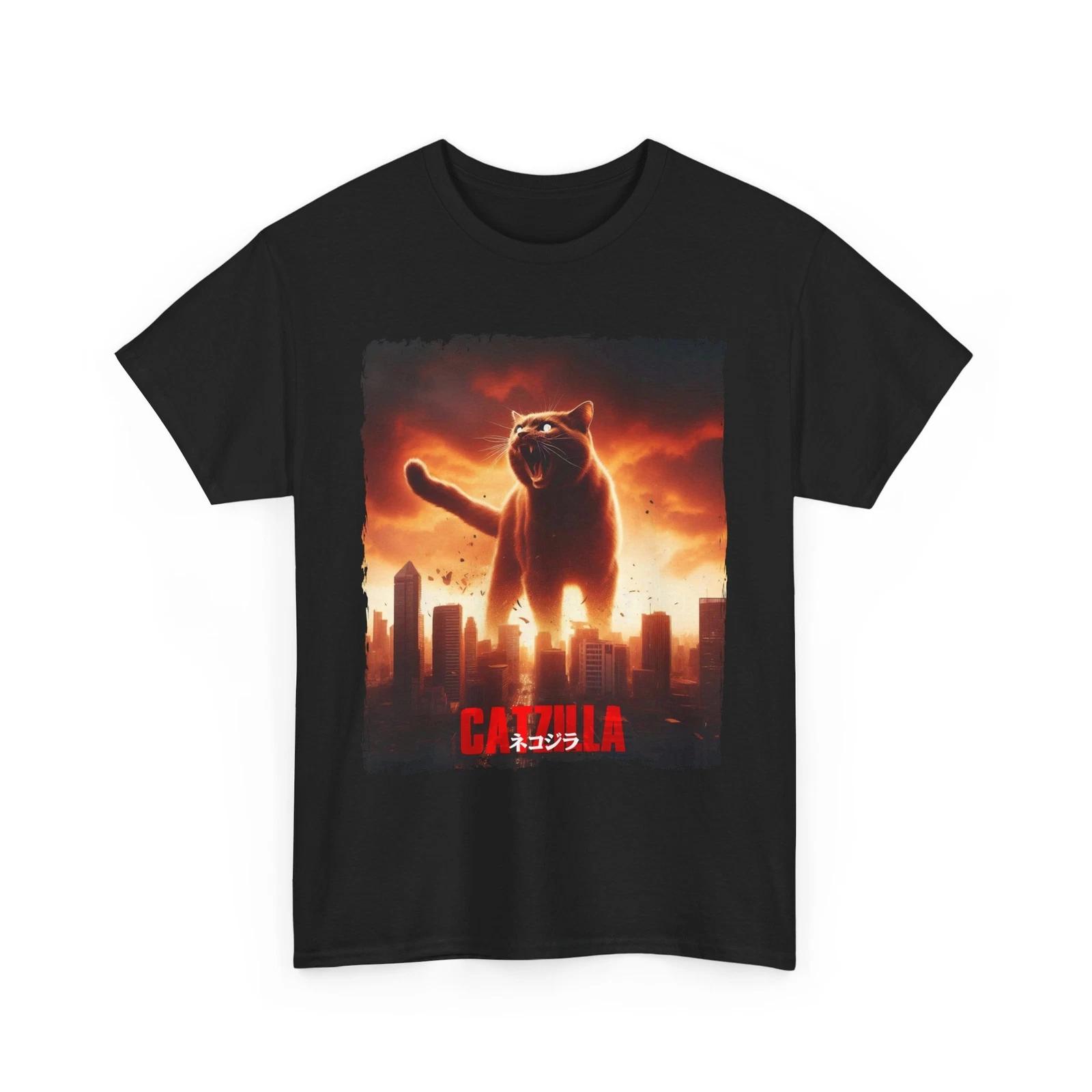 Funny Catzilla Graphic Tee – Catzilla Monster Cat Godzilla Mashup T-Shirt S