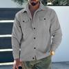 Men S Corduroy Jacket Single Breasted Lapel Casual Long Sleeve Coat