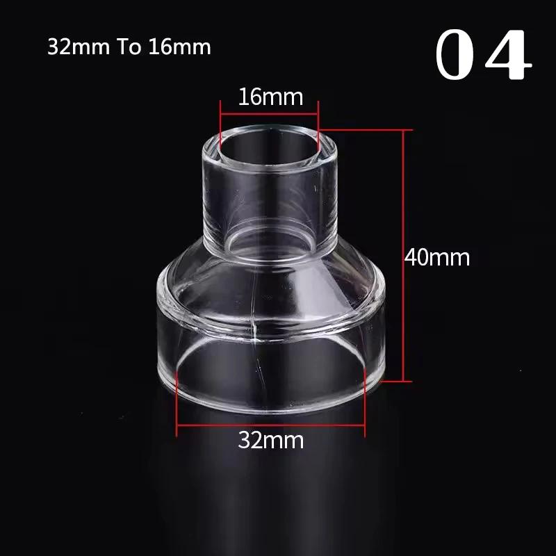 5PCS Acrylic Transparent Reducing Adapter for Direct Size Matching Straight-Through Pmma Aquarium Water Pipe Fittings Accessory