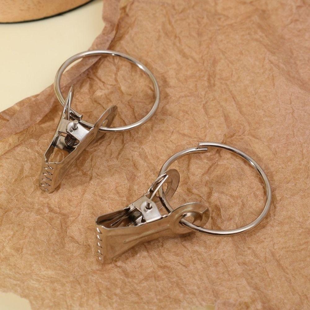 10Pcs Toothed Curtain Clips Non-Slip Metal Curtain Hanging Ring Heavy Duty Flexible Clothespin Clips for Curtains and Laundry