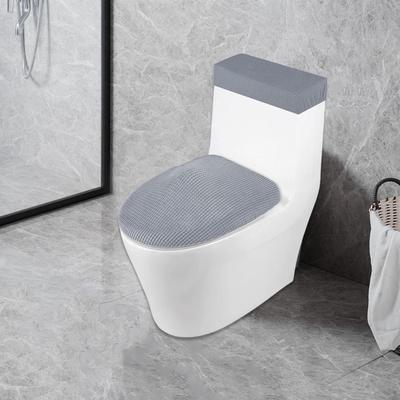 WC-Deckel Sitzbezug Set mit elastischem Boden für Badezimmer Waschbar Polyester Spandex Rutschfest