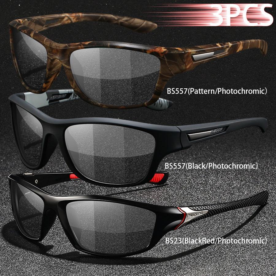 1PCS Photochromic Sports Sunglasses Men Women Vintage Cycling Driving Mountaineering Chameleon UV400 Eyewear
