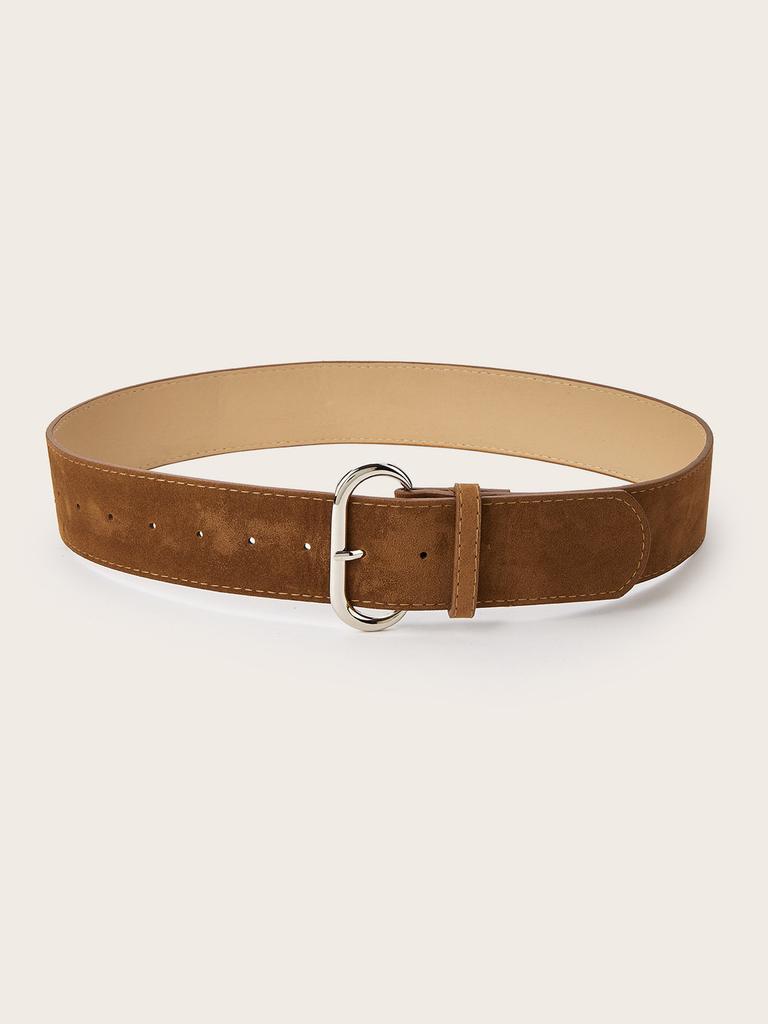 Retro Street Style Solid Color Suede Women Casual Wide Belt For Daily Outfits