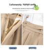 Women's Khaki Wide Leg Ice Silk High Waist Summer Pants